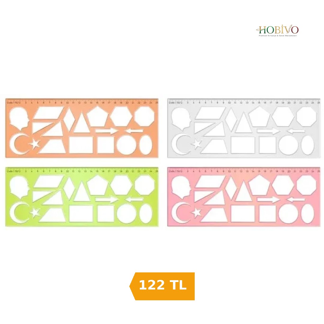 Hatas Geometrik Şekiller Şablonu 25 cm.