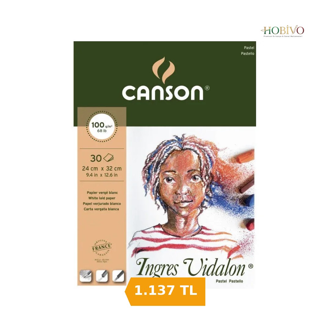 Canson Ingres Vidalon Pastel Boya Defteri Blok 100 gr. 24x32 cm. 30 yaprak