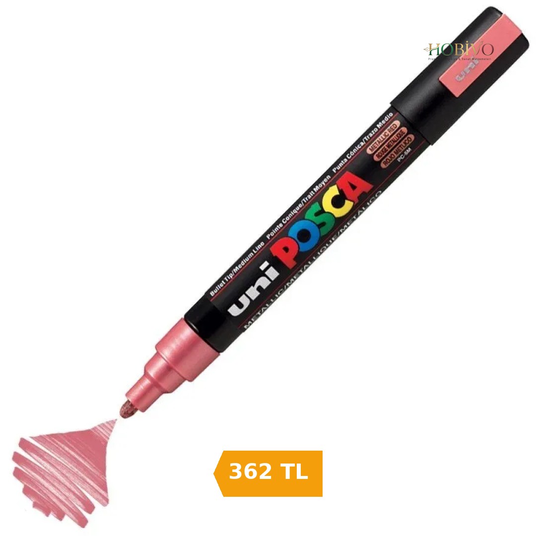 Uni Posca PC-5M Boyama Markörü 1.8-2.5 mm. METALİK KIRMIZI