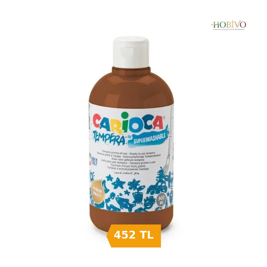 Carioca Tempera Yıkanabilir Poster Boya 500 ml. KAHVERENGİ