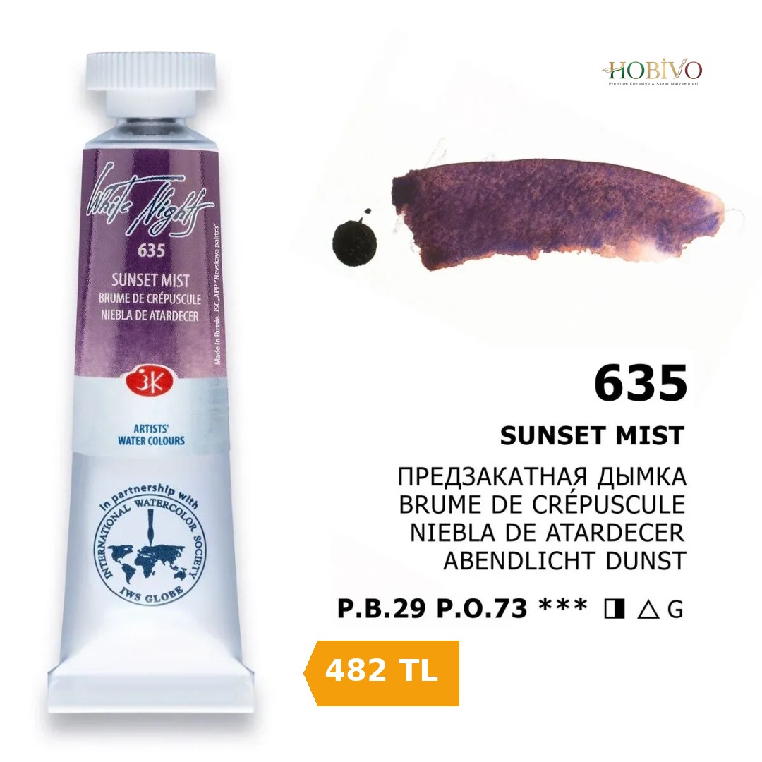St. Petersburg White Nights Tüp Sulu Boya 10 ml. 635 Sunset Mist