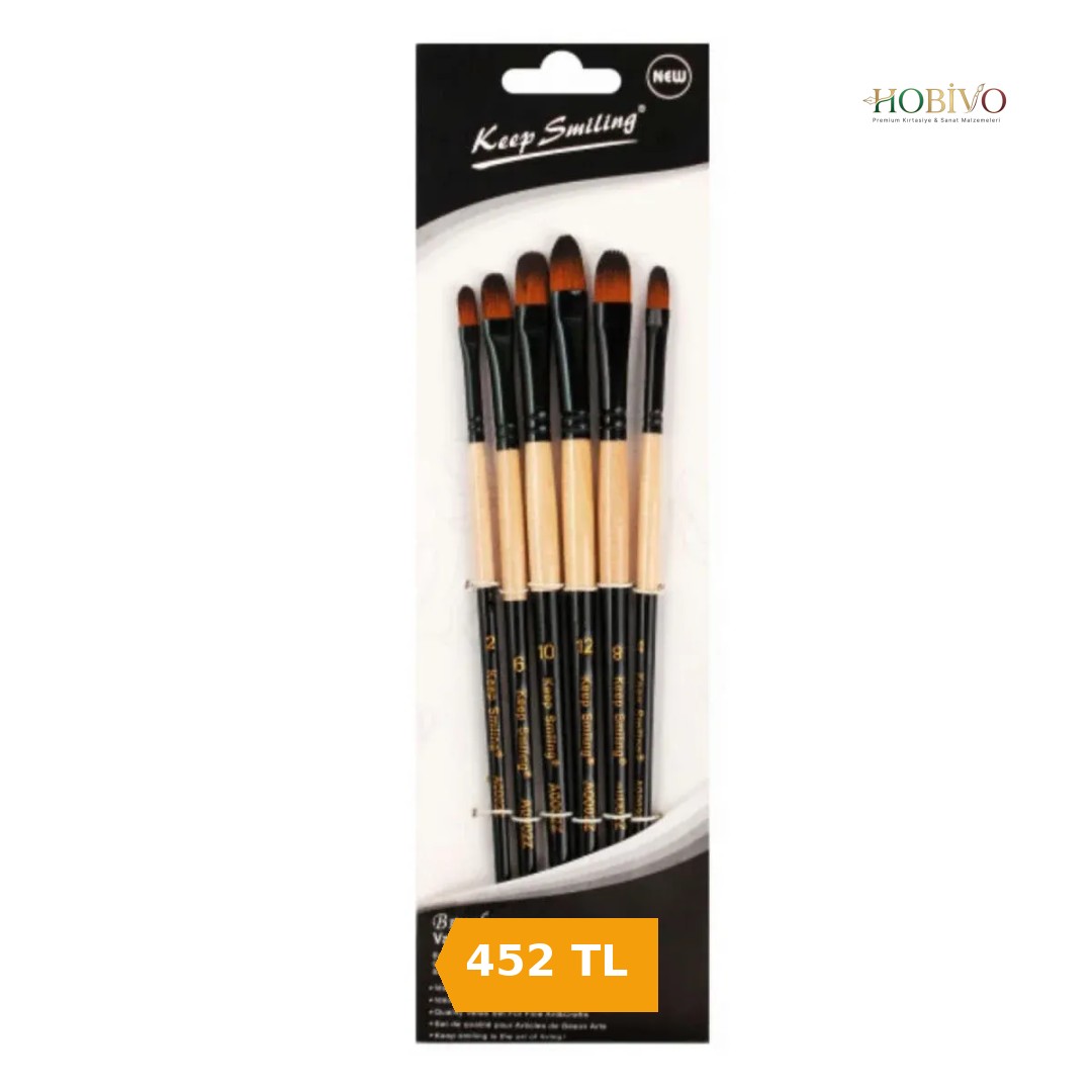 Keep Smiling Sentetik Kedi Dili Fırça Seti 6