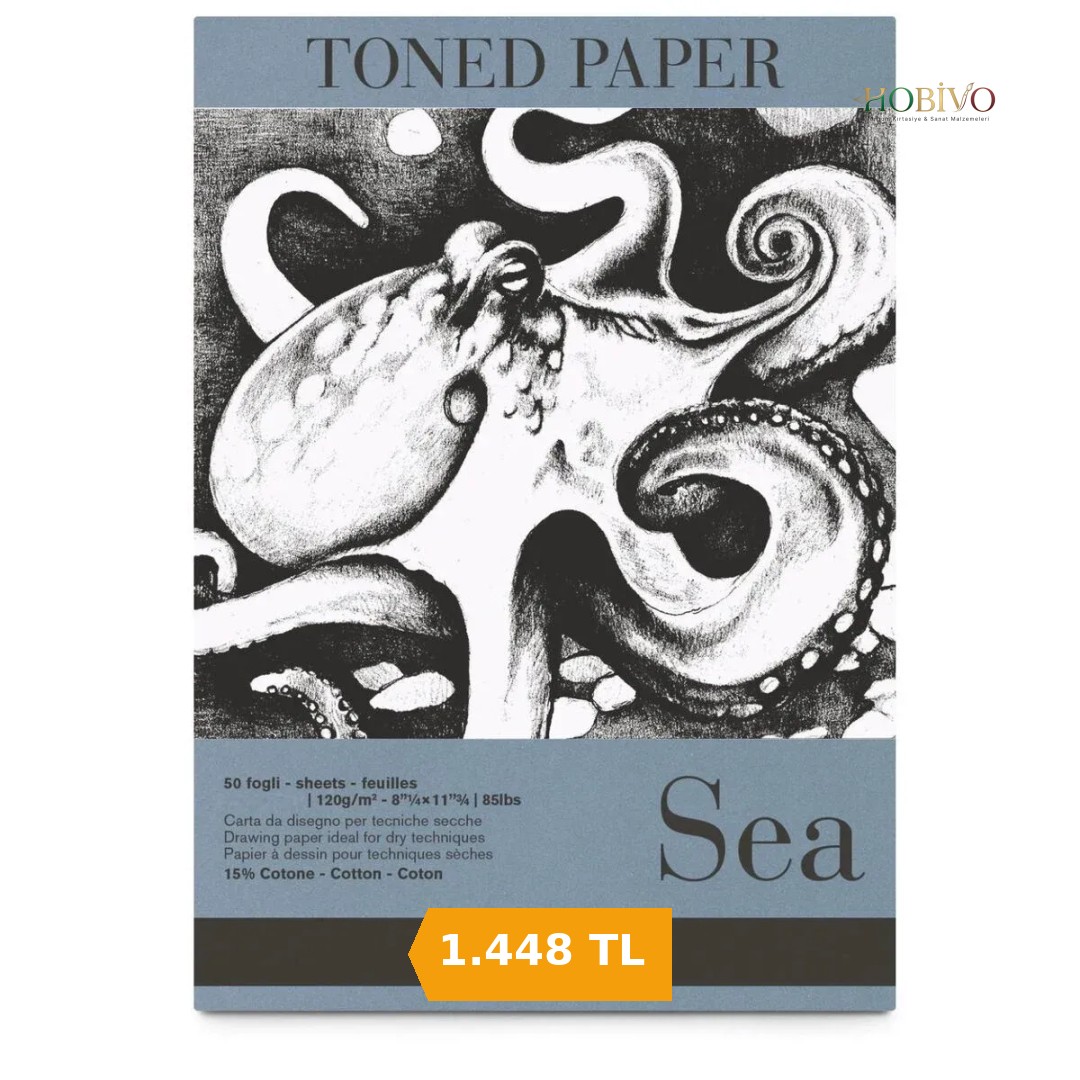 Fabriano Toned Paper Sea Eskiz Çizim Defteri Deniz Rengi 120 gr. A4 50 yaprak
