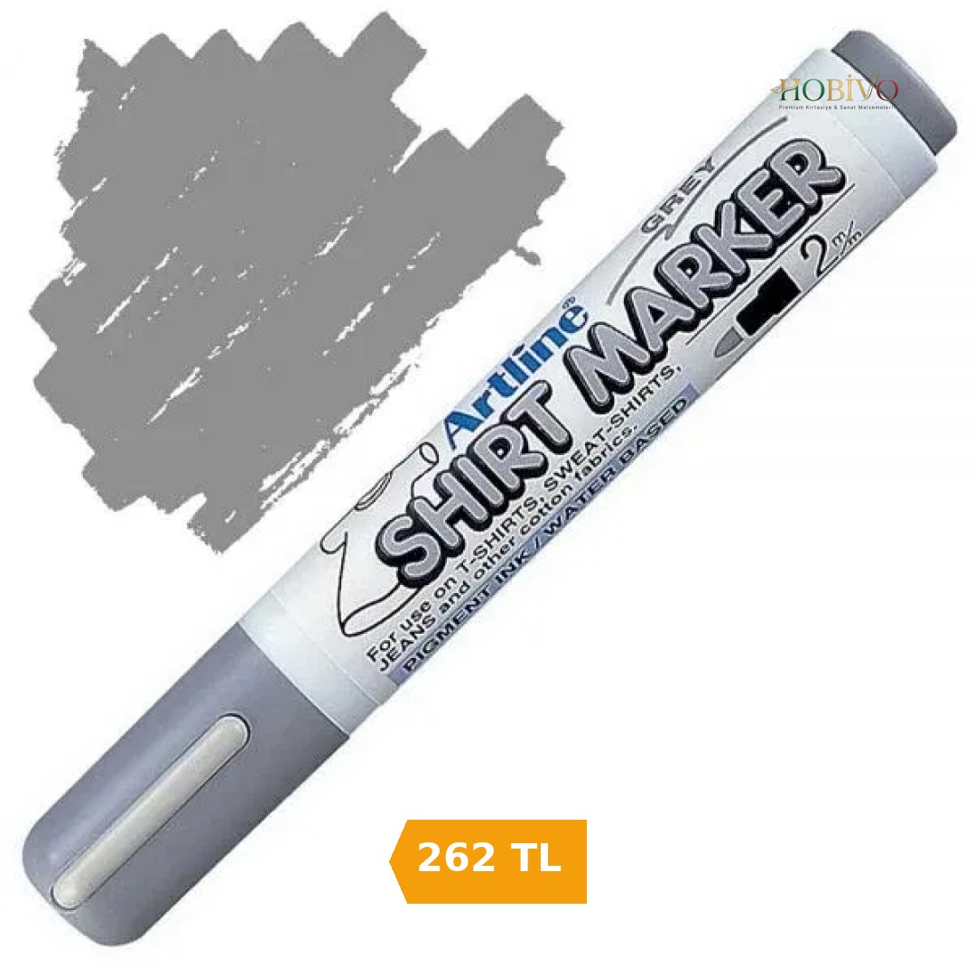 Artline Shirt Marker Kumaş Tekstil Tişört Boyama Kalemi GRİ